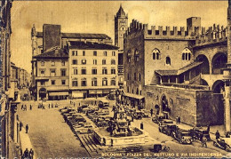 1949-cartolina Bologna Piazza Del Nettuno E Via Indipendenza Affrancata L.15 Bie - Bologna