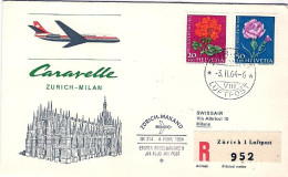1964-Svizzera I^volo Caravelle Zurigo Milano - Sonstige & Ohne Zuordnung