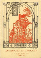 1945-cartolina Illustrata Convegno Filatelico Nazionale Venezia Bollo Della Mani - Marcophilie