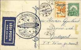 1931-Ungheria Hungary Magyar Crociera Zeppelin In Ungheria, Cartolina Affr. Con  - Hongarije