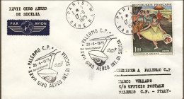 1975-France Francia XXVII^Giro Aereo Internazionale Della Sicilia - Lettres & Documents