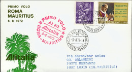 Vaticano-1972  I^volo Alitalia Roma Mauritius Del 5 Agosto - Airmail