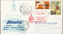 1972-San Marino Aerogramma I^volo Alitalia Roma Washington Del 17 Maggio - Airmail