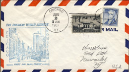 1957-U.S.A. Cachet I^volo FAM 18 Chicago Roma Del 2 Giugno - 2c. 1941-1960 Briefe U. Dokumente