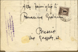 1944-RSI Cat.Sassone Euro 150, Piego Con Affrancatura D'emergenza Costituita Dal - Marcophilie
