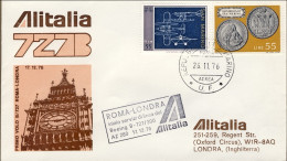 1976-San Marino Aerogramma Alitalia I^volo B-727/300 Roma Londra Del 17 Dicembre - Airmail