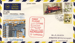 1971-Uganda I^volo Lufthansa Entebbe Johannesburg Del 17 Maggio - Uganda (1962-...)