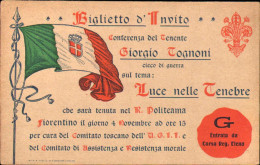 1920circa-"Biglietto D'invito Per Conferenza Sul Tema Luce Nelle Tenebre" - Patriottiche