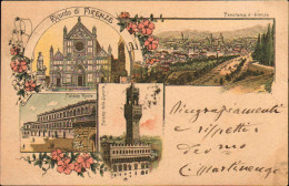 1901-con Quattro Vedute Tipo Gruss "ricordo Di Firenze" - Firenze (Florence)