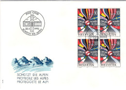 1974-Svizzera Quartina S.1v."8 Centenario Della Citta' Di Berna"su Fdc Illustrat - FDC