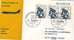 1971-Germania I^volo Boeing 747 Lufthansa Francoforte Roma Del 3 Novembre - Covers & Documents