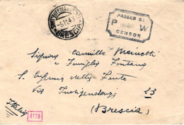 1943-lettera Con Timbro Di Censura Britannico+fascetta Di Censura Tedesca Bollo  - Poststempel