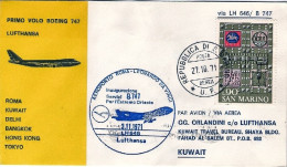 1971-San Marino Aerogramma I^volo Boeing 747 Lufthansa Roma Kuwait Del 3 Novembr - Airmail