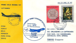 Vaticano-1971 I^volo Boeing 747 Lufthansa Roma Tokyo Del 3 Novembre - Airmail