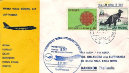 1971-San Marino Aerogramma I^volo Boeing 747 Lufthansa Roma Bangkok Del 3 Novemb - Airmail