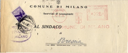 1950-bollatura Meccanica Rossa Da L.12 + Affrancatura Aggiunta 50c. Democratica  - Franking Machines (EMA)