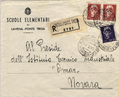 1946-busta Raccomandata Affr. L.10 Imperiale Senza Fasci Emissione Di Roma+coppi - Storia Postale