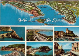 1967-cartolina Golfo Di La Spezia Con 6 Vedutine Affrancata L.20 Visitate L'Ital - La Spezia