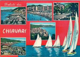 1964-cartolina Chiavari Cinque Vedutine Affrancata L.30 Europa Isolato - Genova (Genoa)