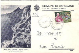 1973-busta Comunale Di Gargnano Brescia Affrancata L.50 Maria Montessori Isolato - Brescia