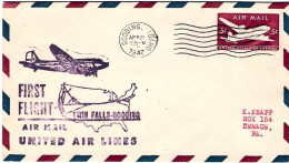 1947-U.S.A. 5c.I^volo Twin Falls-Gooding - 2c. 1941-1960 Storia Postale