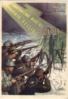 1942-cartolina Illustrata Nuova "Costantino Marini Silvio Fellini E Frase Di Mus - Patriotiques