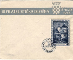 1943-Croazia Busta Fdc Con Annullo Speciale Affrancata S.1v."Esposizione Filatel - Kroatien