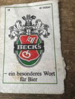 Beck's Bier Label Etiket 40 Holzer Ein Besonderes Wort Fur Bier - Matchbox Labels