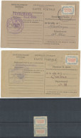 2 CARTES RAVITAILLEMENT DONT DANNEMARIE HAUT RHIN + 2 TIMBRES NEUFS - 2. Weltkrieg 1939-1945