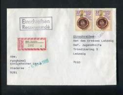 "DDR" 1984, Mi. 2887 MeF Portogerecht Auf Reco-Brief Ex Rochlitz (R2158) - Covers & Documents