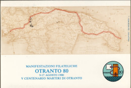 1980-cartolina Illustrata Manifestazione Filateliche Otranto Volo Speciale Napol - Luftpost
