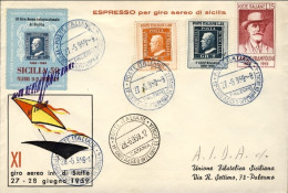 1959-espresso Ill. Annullo 11^ Giro Aereo Internazionale Di Sicilia Palermo Cata - Luftpost