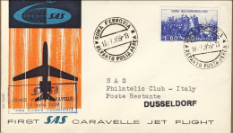 1959-I^volo SAS Caravelle Roma Dusseldorf Del 18 Luglio - Luftpost