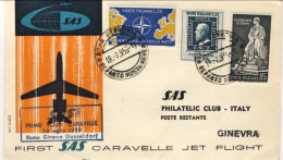 1959-I^volo SAS Caravelle Roma Ginevra Del 18 Luglio - Luftpost