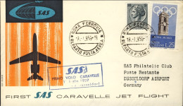 1959-I^volo SAS Caravelle Roma Dusseldorf Del 18 Luglio - Luftpost