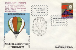 Vaticano-1979  Volo Con Mongolfiera "Sassone Blu" Riccione San Marino Per Riccio - Airmail