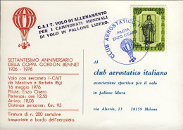 1976-cartolina Illustrata 70^ Anniversario Della Coppa Gordon Bennet Bollo CAIT  - Luftpost