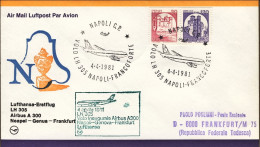 1981-volo Speciale Lufthansa Napoli Francoforte Con Airbus A 300 - Luftpost