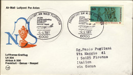 1981-Germania Volo Speciale Lufthansa Francoforte Genova Con Airbus A 300 - Briefe U. Dokumente