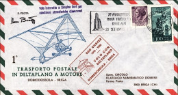 1980-1^ Trasporto Postale In Deltaplano A Motore Bollo Volo Con Deltaplano Domod - Luftpost