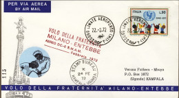 1972-volo Della Fraternita' Milano Entebbe - Luftpost