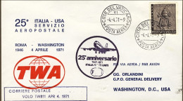 Vaticano-1971  Volo TWA 25 Servizio Aeropostale Italia Usa - Airmail