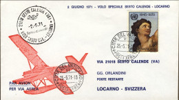 Vaticano-1971  Busta Illustrata Per Volo Speciale Sesto Calende Locarno Del 2 Gi - Airmail