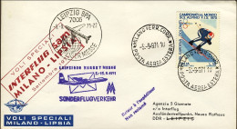 1971-volo Speciale Milano Lipsia Del 5 Settembre - Luftpost