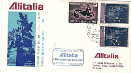 1975-San Marino Aerogramma Alitalia I^volo Roma Buenos Aires - Luchtpost