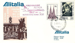 1975-Argentina Alitalia I^volo Buenos Aires Roma - Luftpost