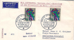 1965-Germania Lufthansa Volo Speciale Francoforte Amsterdam - Storia Postale