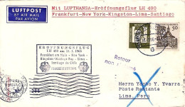 1966-Germania Lufthansa Volo Francoforte Lima - Storia Postale