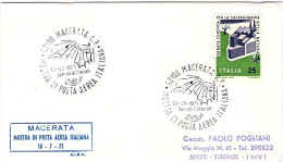 1981-busta Annullo Figurato Macerata Mostra Di Posta Aerea Italiana - 1981-90: Marcophilie