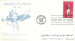 1963-U.S.A. Busta Illustrata Amelia Earhart Portata In Italia Dal Capitano Beck  - Sonstige & Ohne Zuordnung